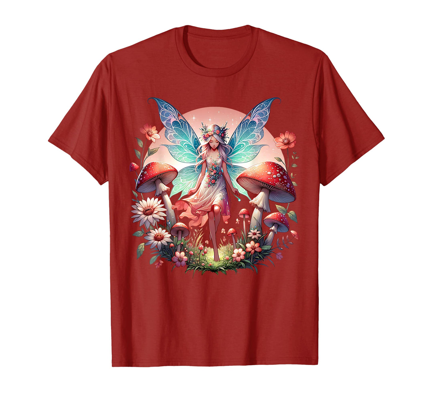 Enchanted Forest Fairy Fantasy Mystical Butterfly & Floral T-Shirt
