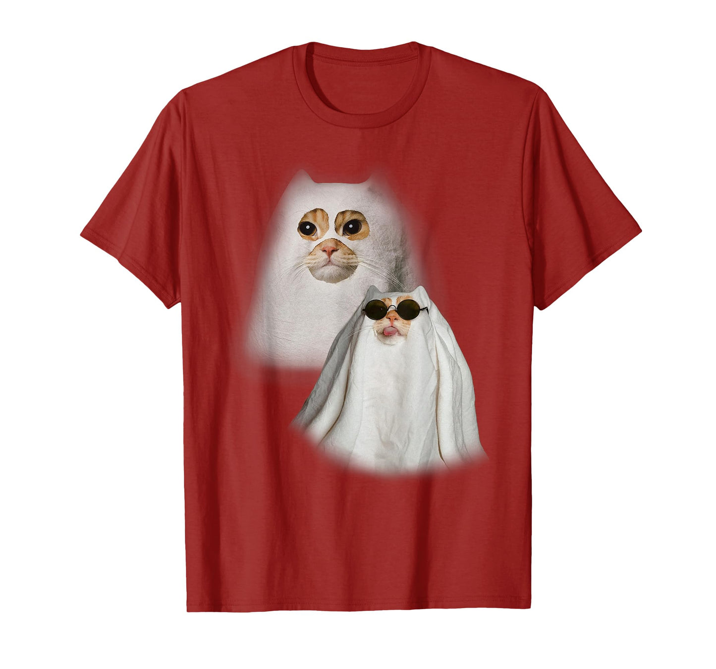 Ghost Cat Meme Funny Halloween Men Women Kids T-Shirt