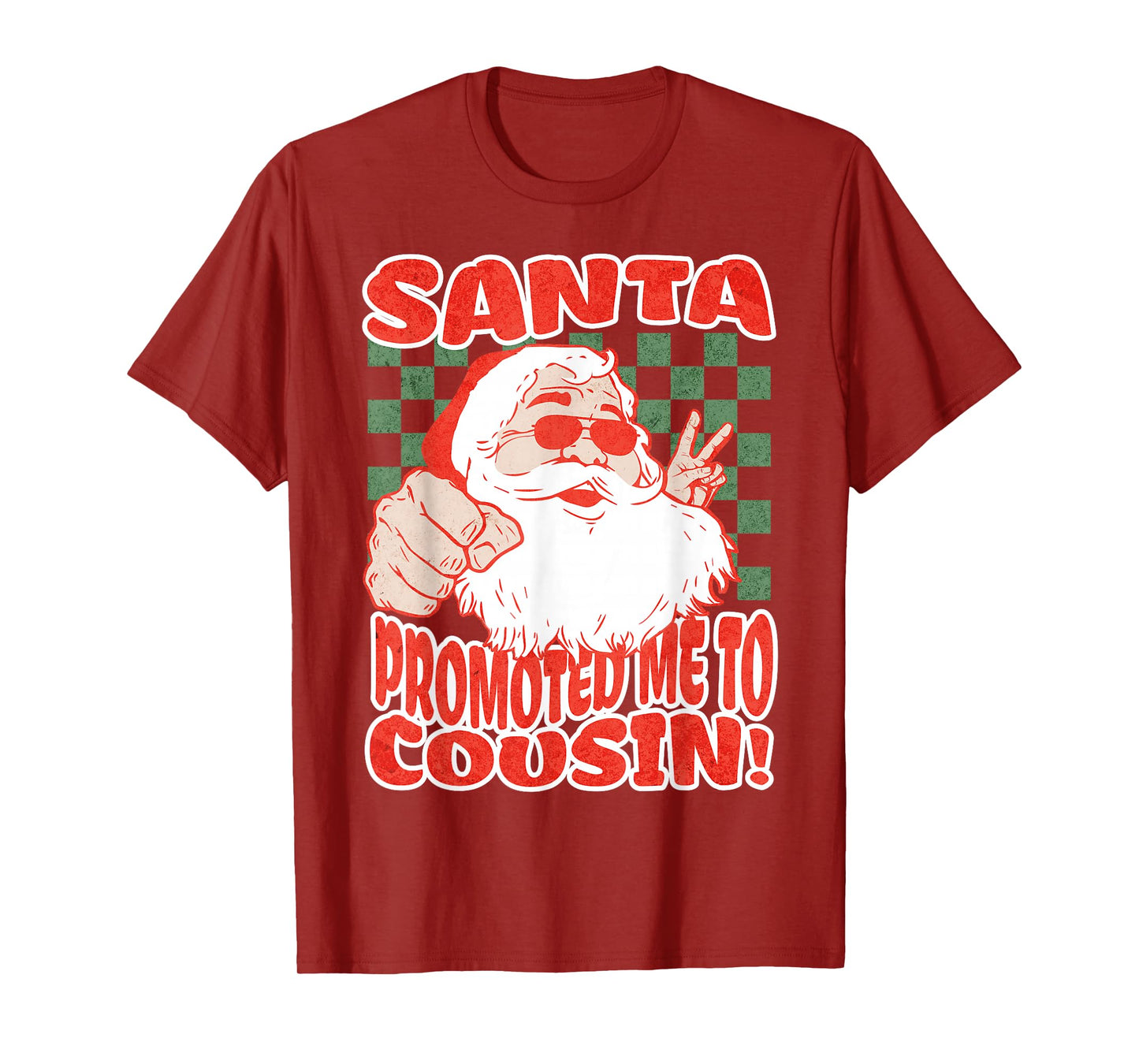 Santa Promoted Me to Cousin Christmas Baby Announcement T-Shirt