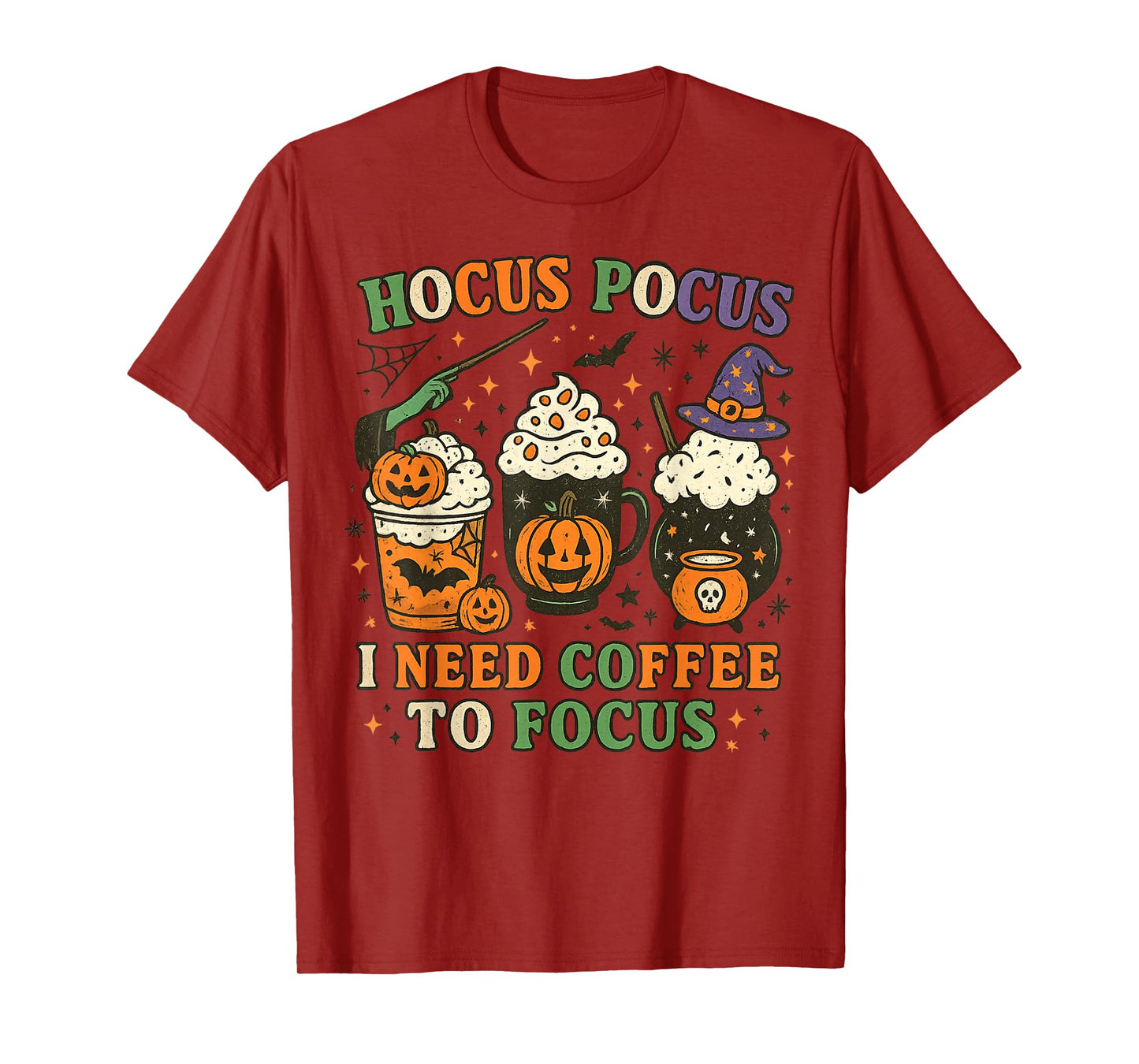 Funny Halloween Coffee Lover Caffeine Addict Humor Pumpkin T-Shirt