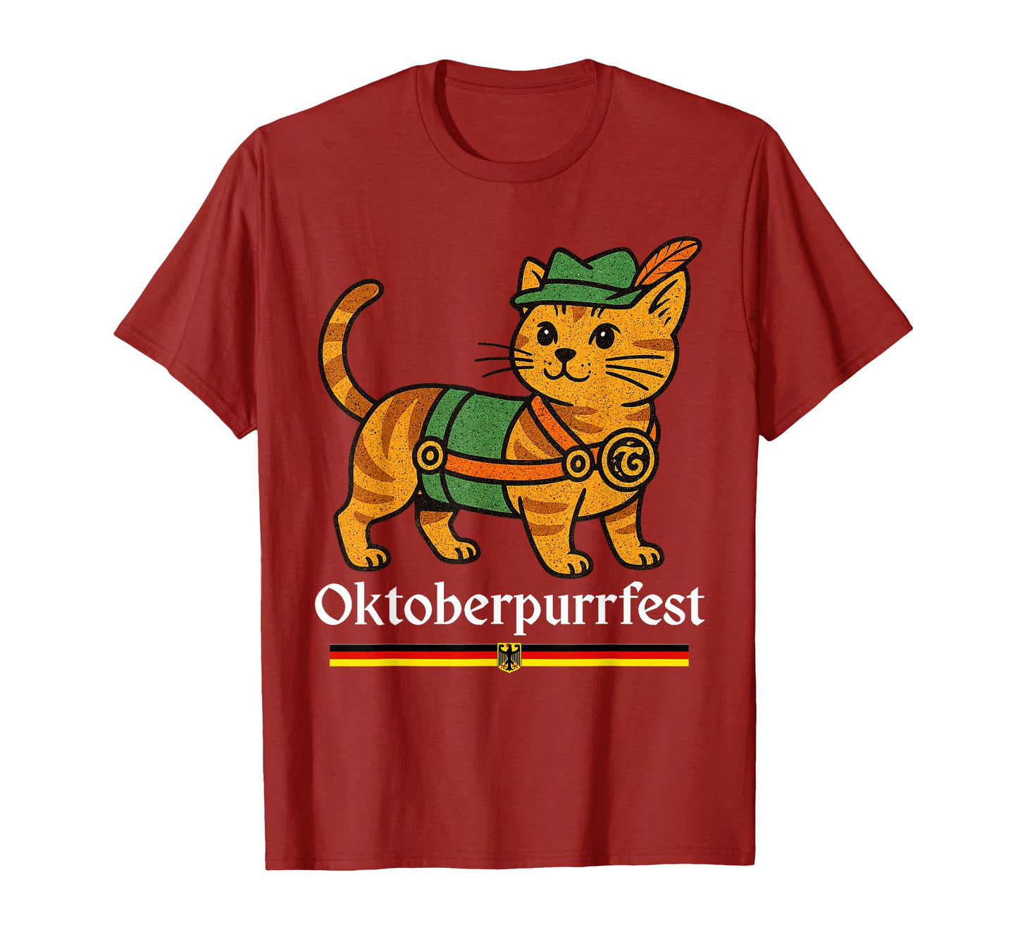 Octoberpurrfest Lederhosen Cat Bavarian Funny Oktoberfest T-Shirt