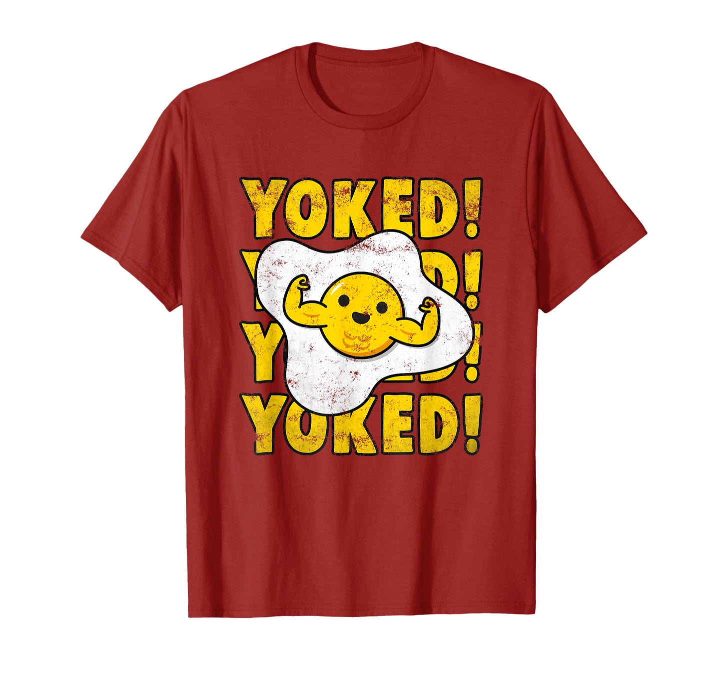 Yoked Bodybuilding Egg Yolk Bulking Men Funny Gym T-Shirt
