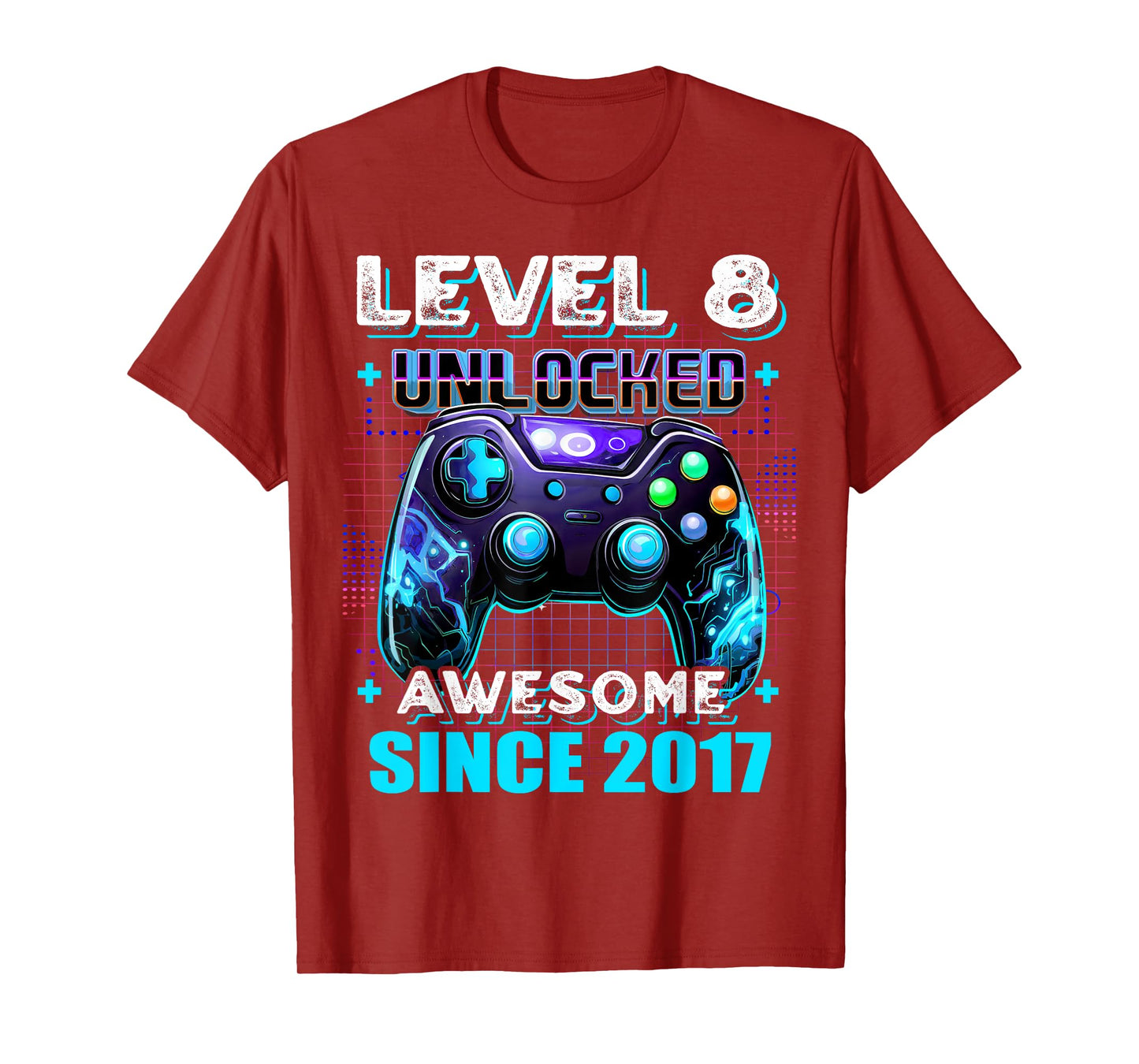8th Birthday Boy Level 8 Gamer 8 Year Video Game Party T-Shirt