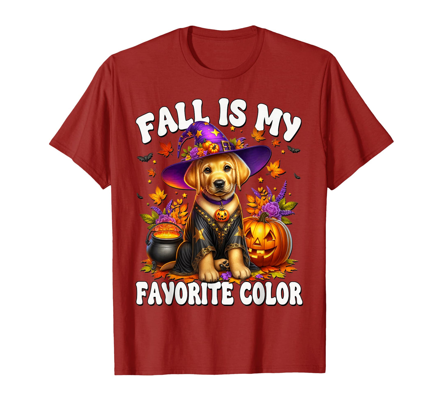 Fall is My Favorite Color Golden Retriever Halloween Dog T-Shirt