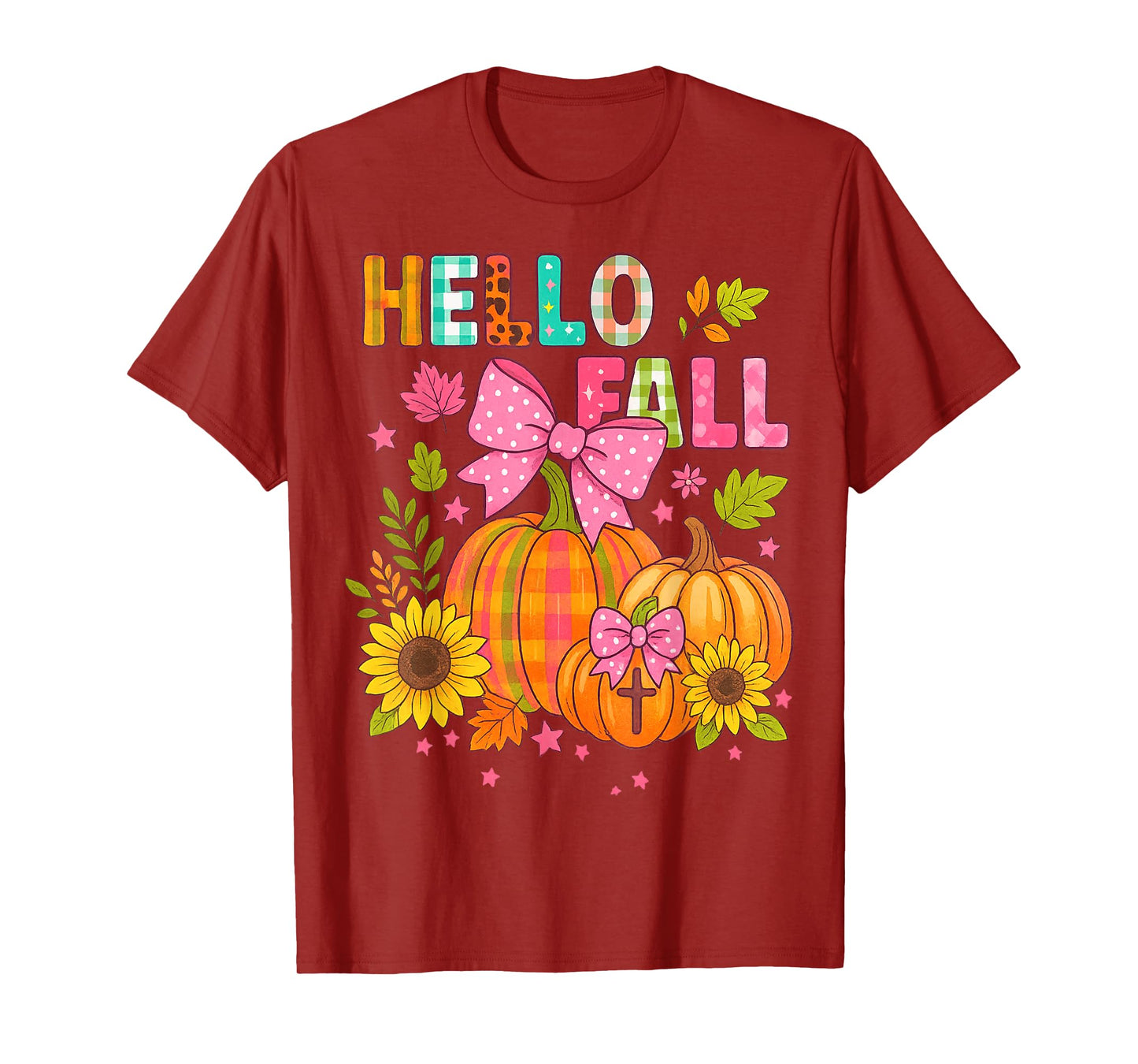 Hello Fall Thanksgiving Coquette Boho Floral Fall Vibes T-Shirt