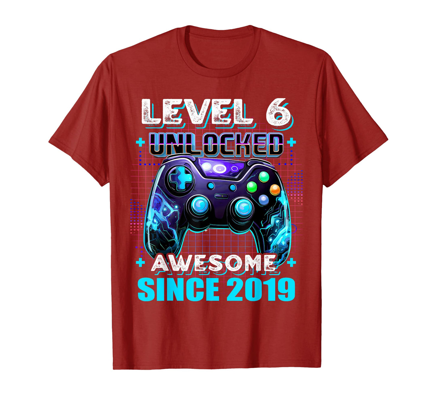 6th Birthday Boy Level 6 Gamer 6 Year Video Game Party T-Shirt