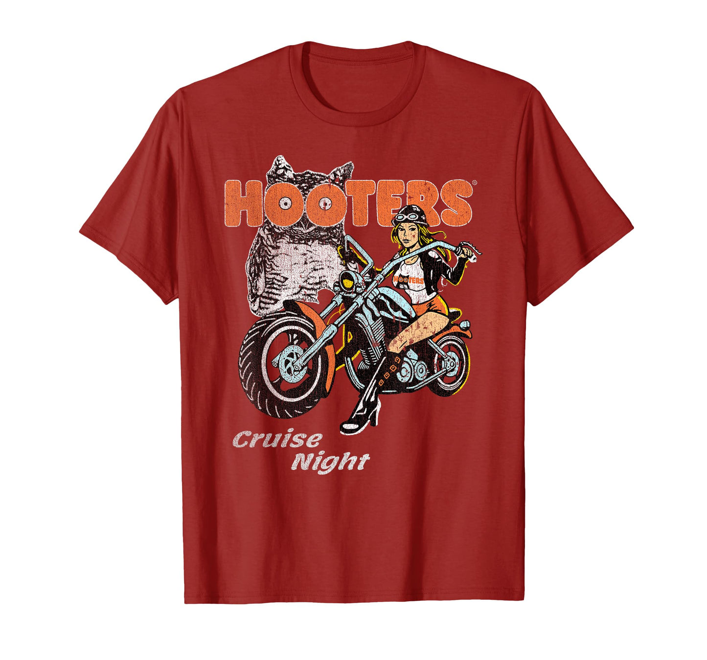 Hooters Cruise Night Biker Chick Vintage Inspired Logo T-Shirt