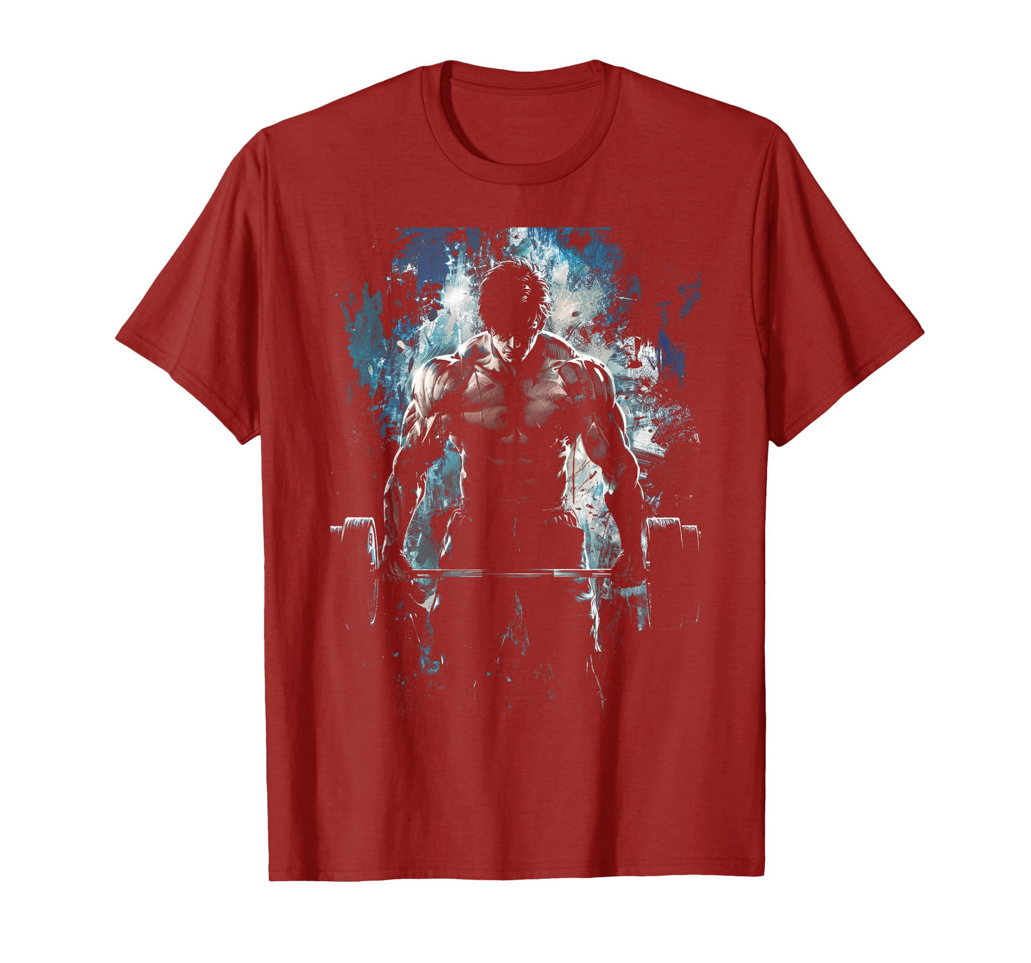 Weightlifting Muscle Gym Fitness Workout Strength Anime Men Character Deadlift Intense Bodybuilding T-Shirt