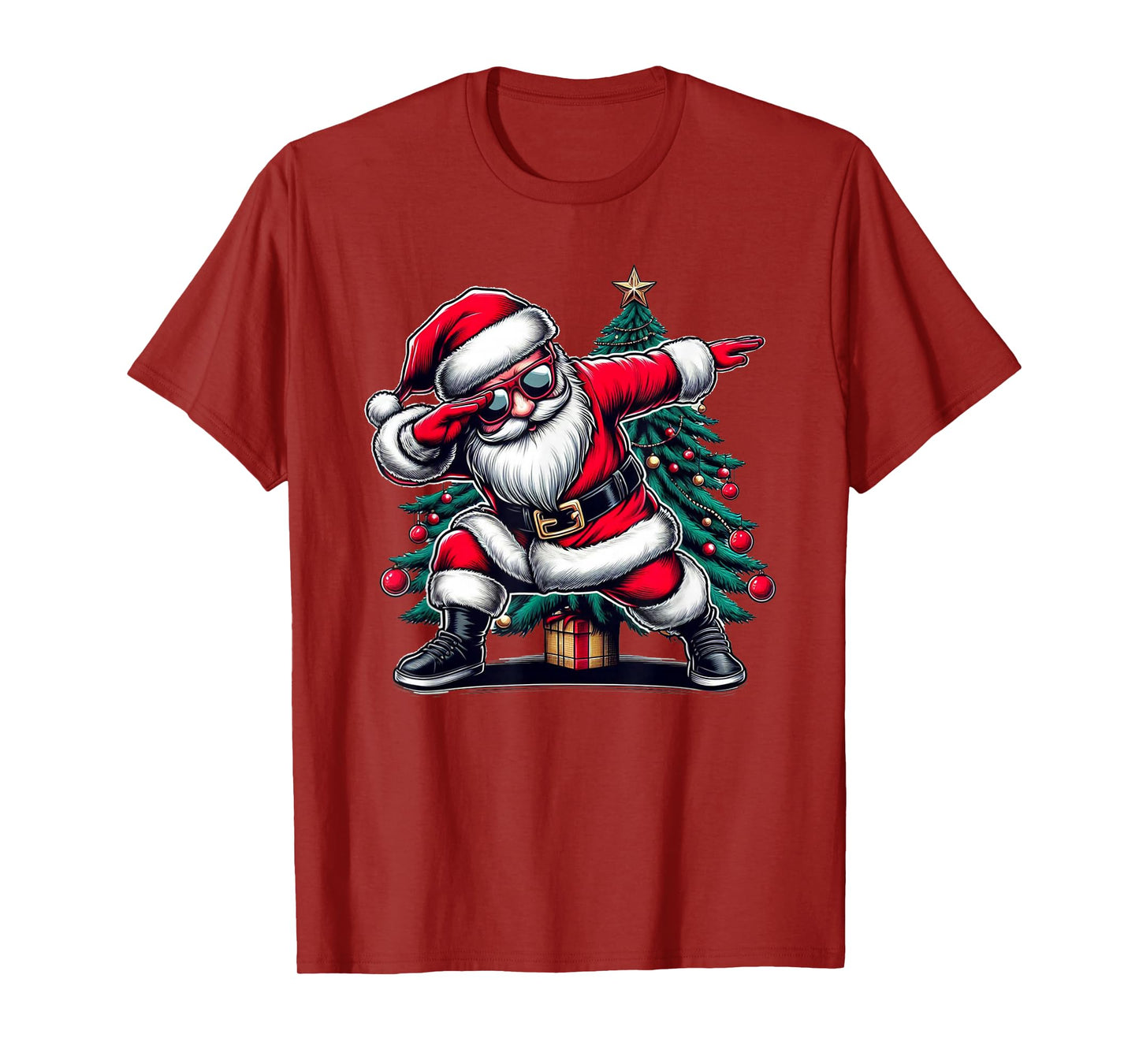 Dabbing Santa Claus Christmas Tree Boys Girls Funny Xmas Dab T-Shirt