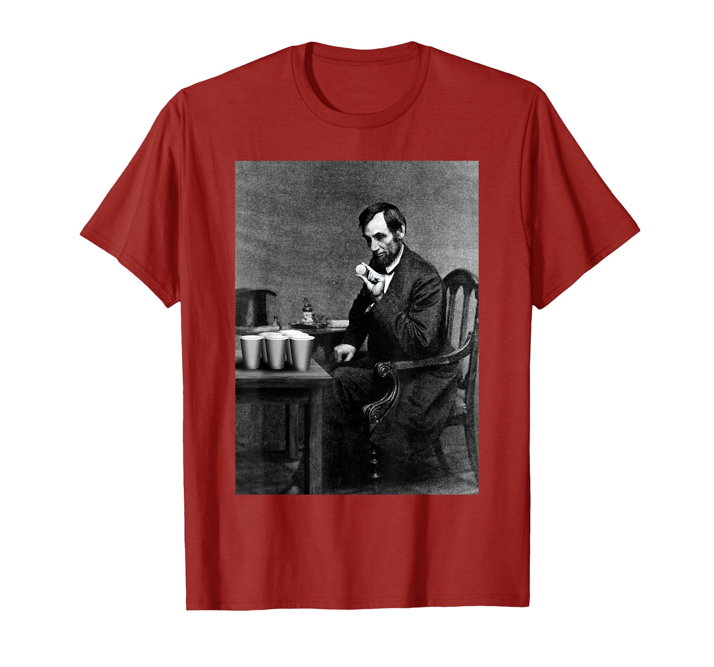 Abe Lincoln Invent's Beer Pong Old Vintage Photograph T-Shirt
