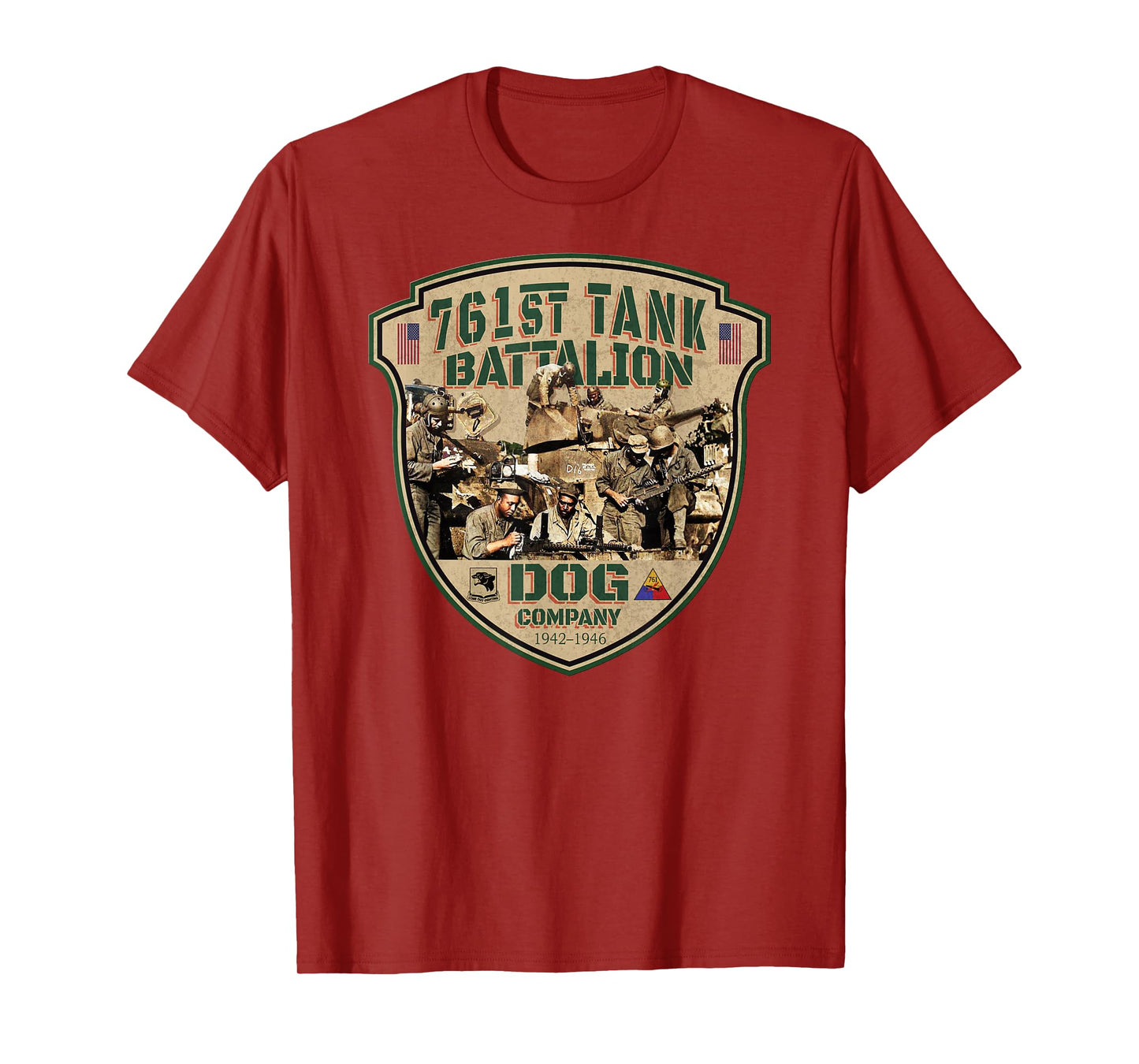 761st Tank Battalion Tribute Vintage Dog Company WW2 Heroes T-Shirt