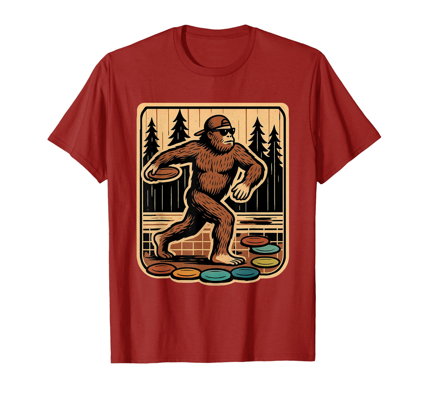 Disc Golf Sasquatch Vintage Funny Disc Golf T-Shirt
