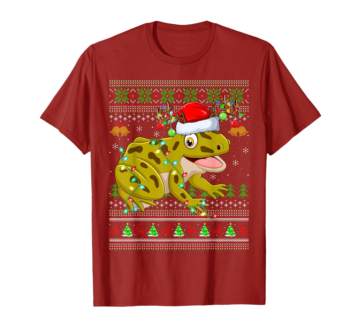 Frog Ugly Christmas Sweaters Holiday Santa Cute Xmas T-Shirt