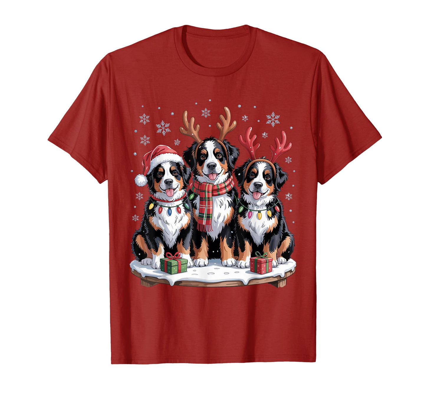 Cute Bernese Mountain Christmas Puppies Dog Lovers Holiday T-Shirt
