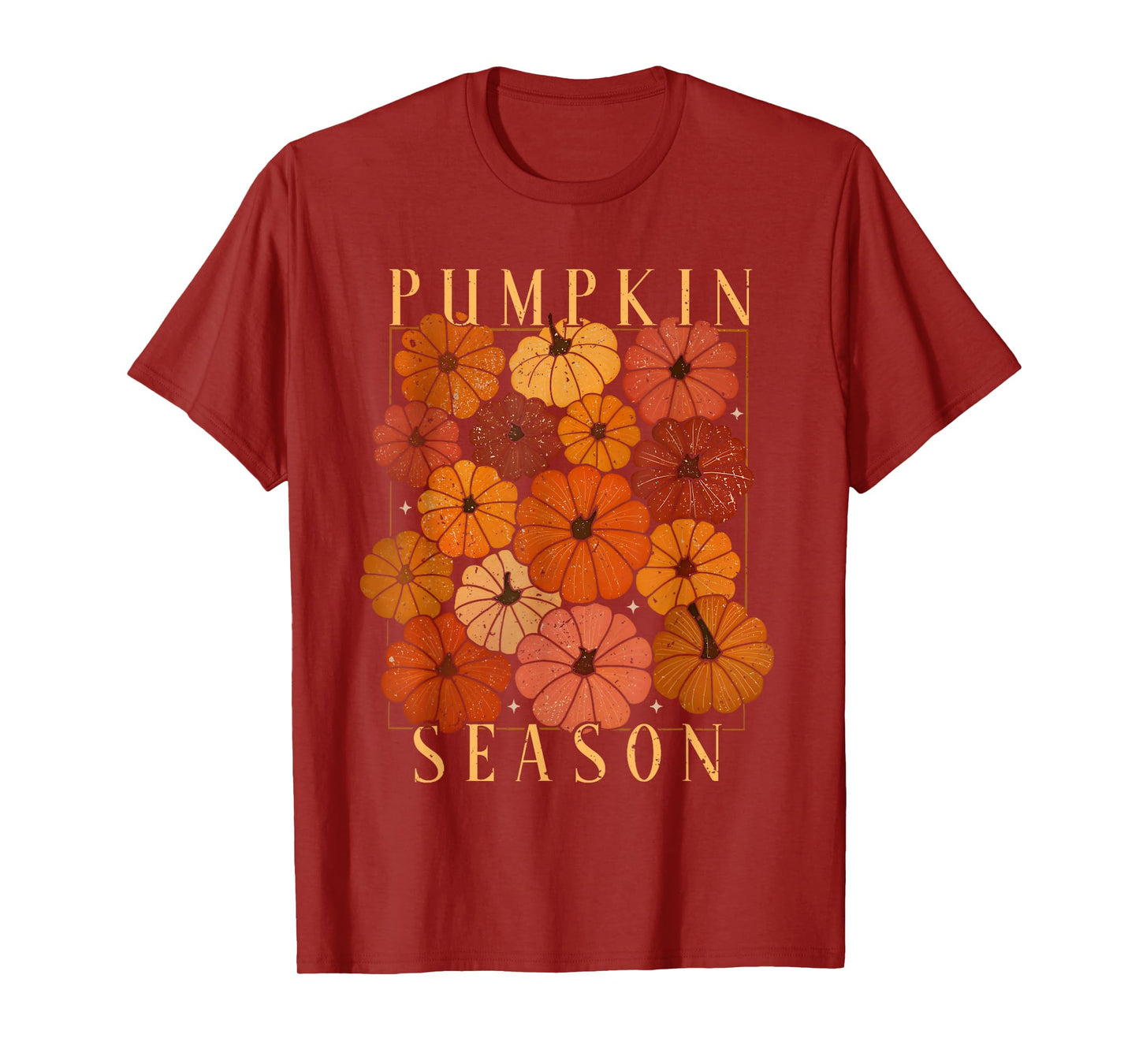 Pumpkin Season Autumn Fall Y'all Leaves Thanksgiving Vintage T-Shirt