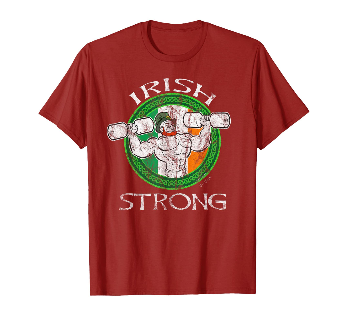 Strongman Powerlifting Irish funny Weightlifting Dad Gym T-Shirt
