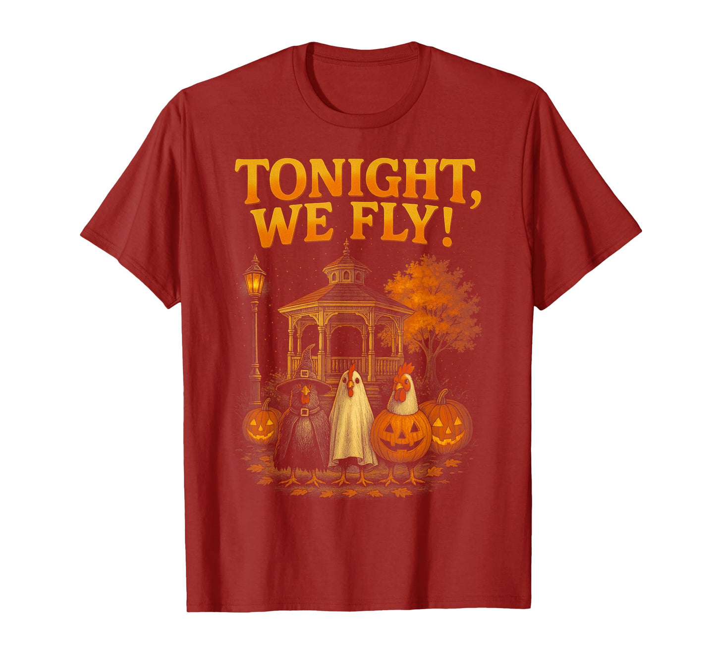 HUGvyn Tonight We Fly Halloween Spooky Chicken Ghost Gazebo T-Shirt