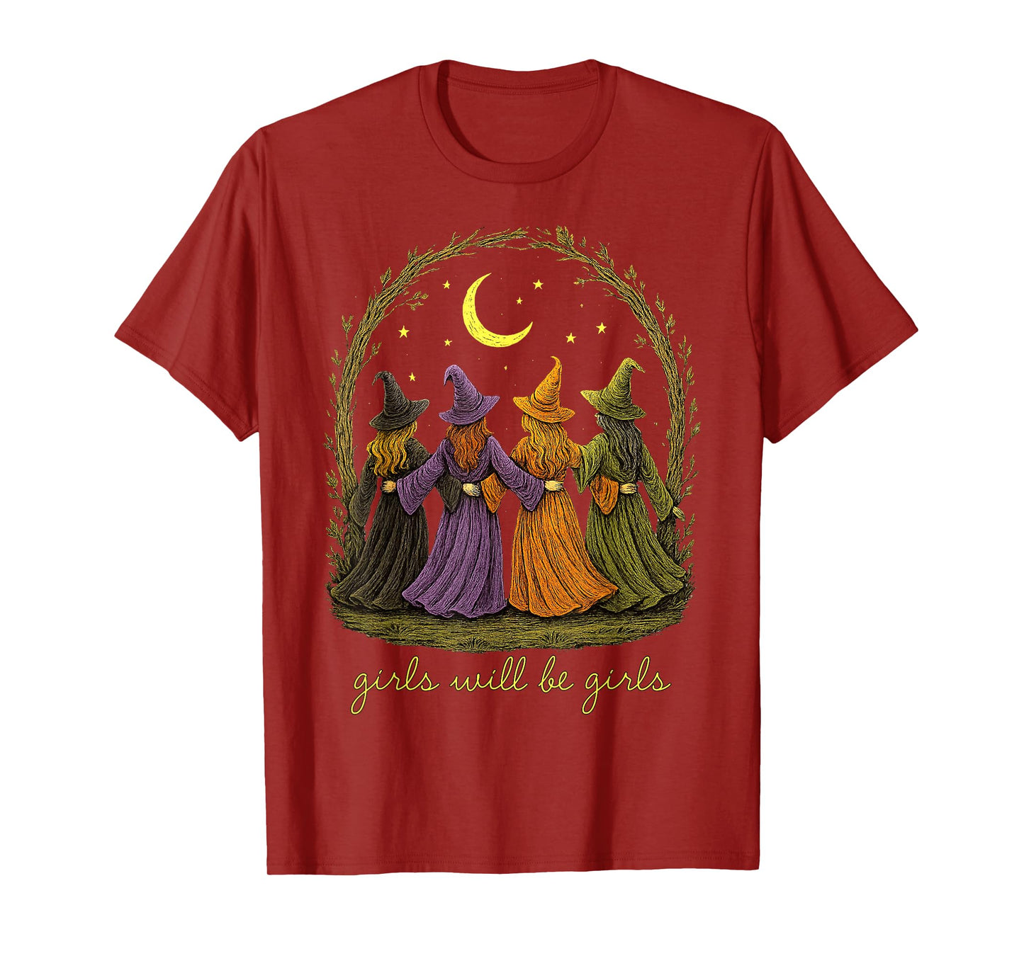 Halloween Spooky Witch Girl Will Be Girls Feminist Women T-Shirt