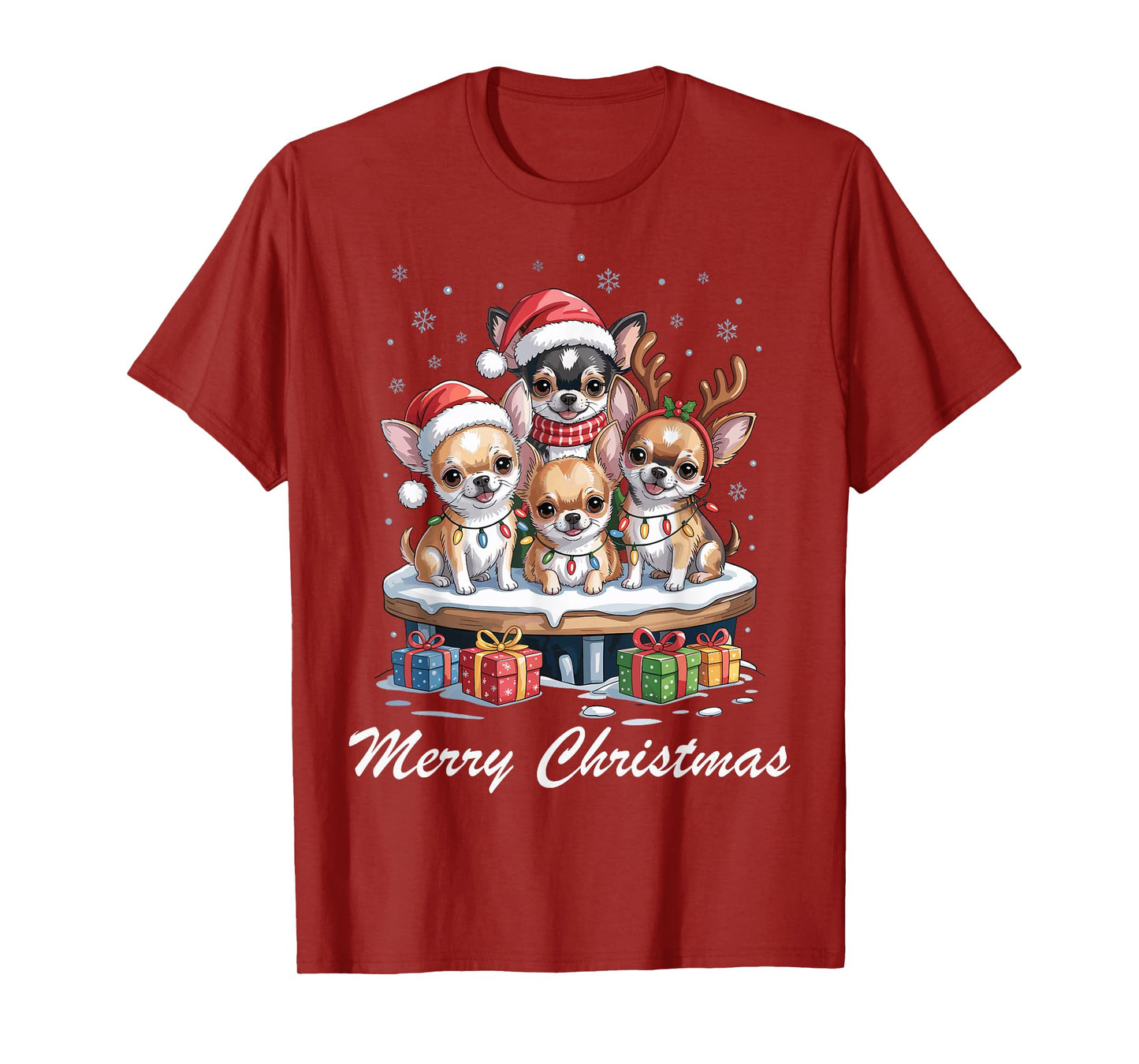 Chihuahua Merry Christmas Funny Dog Lovers Holiday Pajama T-Shirt