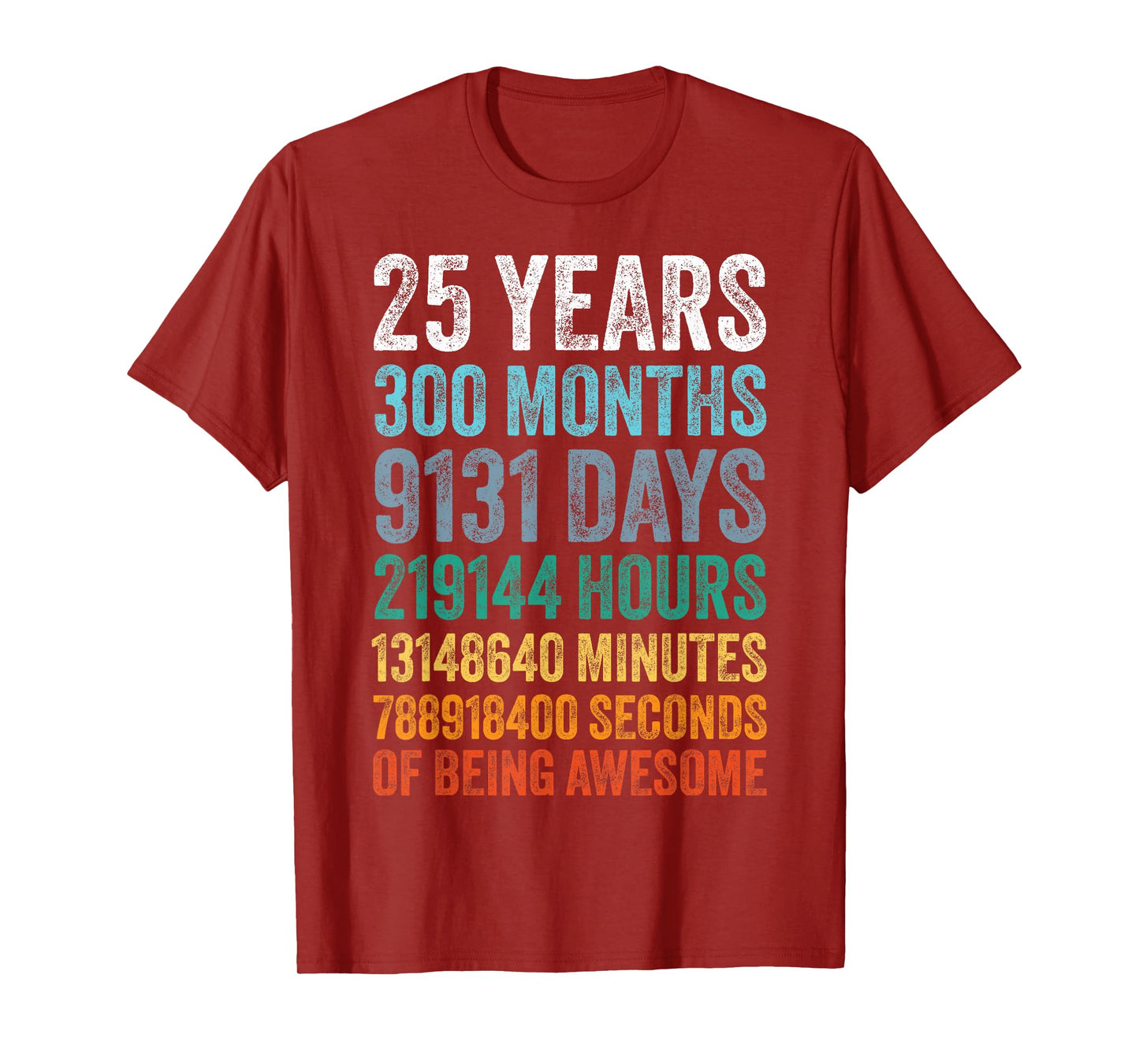 25th Birthday Decoration Men 25yr 25 Year Old Birthday T-Shirt