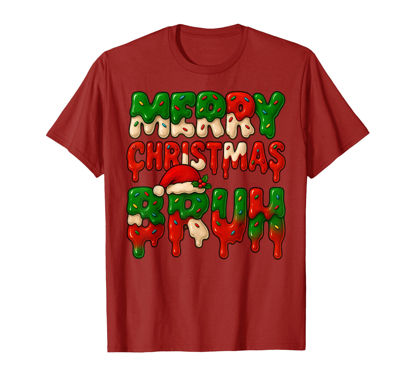 Bruh Meme Drip Funny Saying Bro Greeting Teen Boy Christmas T-Shirt