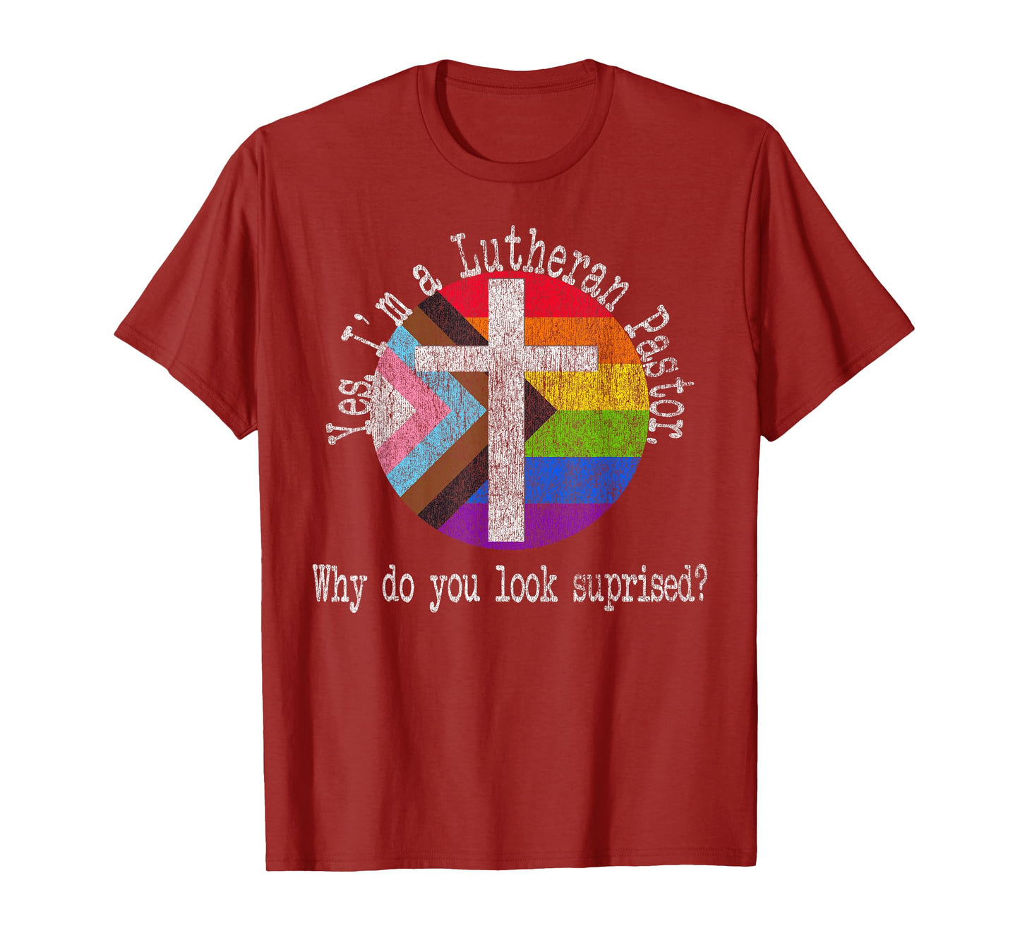 Pastor Pride for Ally Lgbtqia+ Lutheran Inclusive Clergy T-Shirt