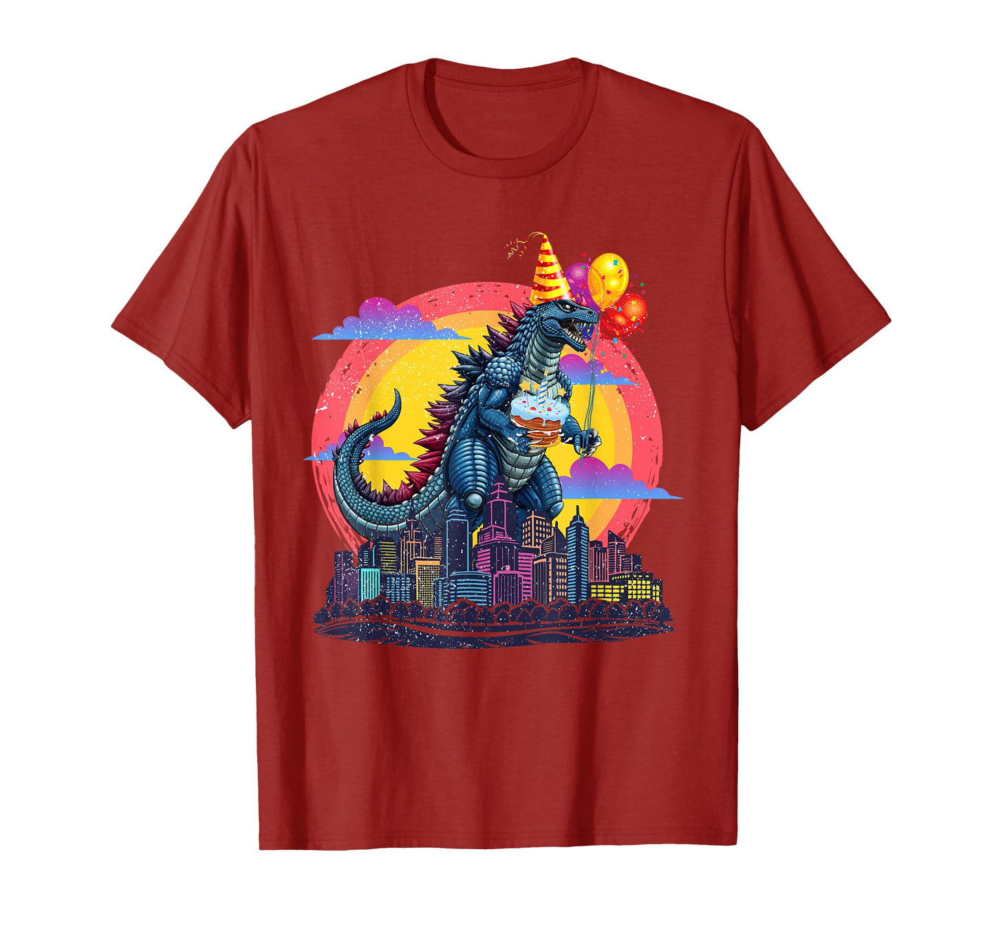 Kaiju Birthday Balloon & Cake Monster Movie Bday Decoration T-Shirt