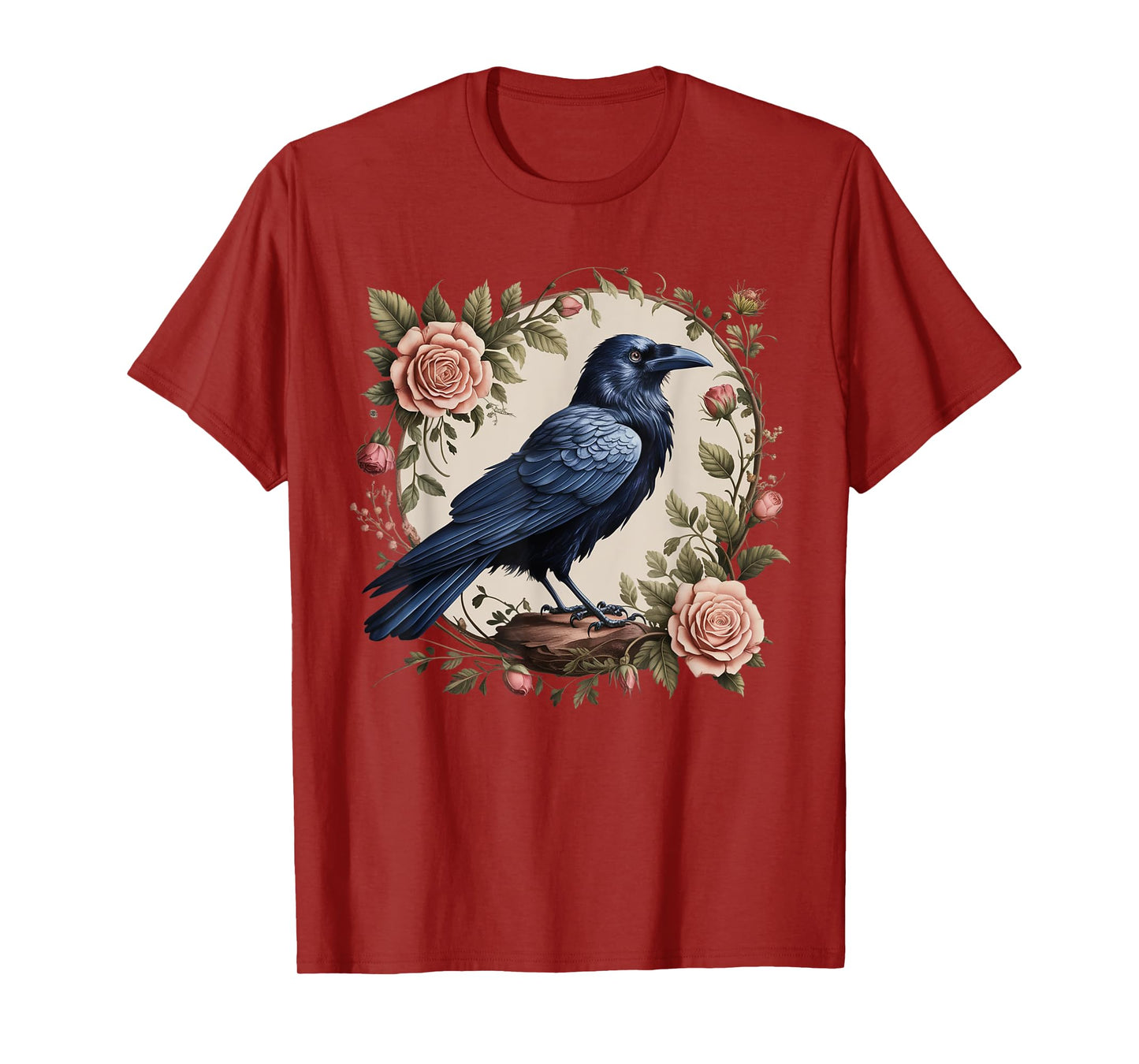 Vintage Raven Tarot Card Gothic Dark Academia Witchy Raven T-Shirt