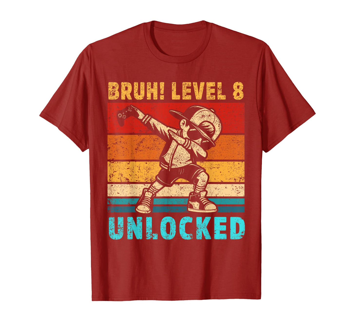 8 Year Old Birthday Dabbing Boy Bruh 8th level unlocked T-Shirt