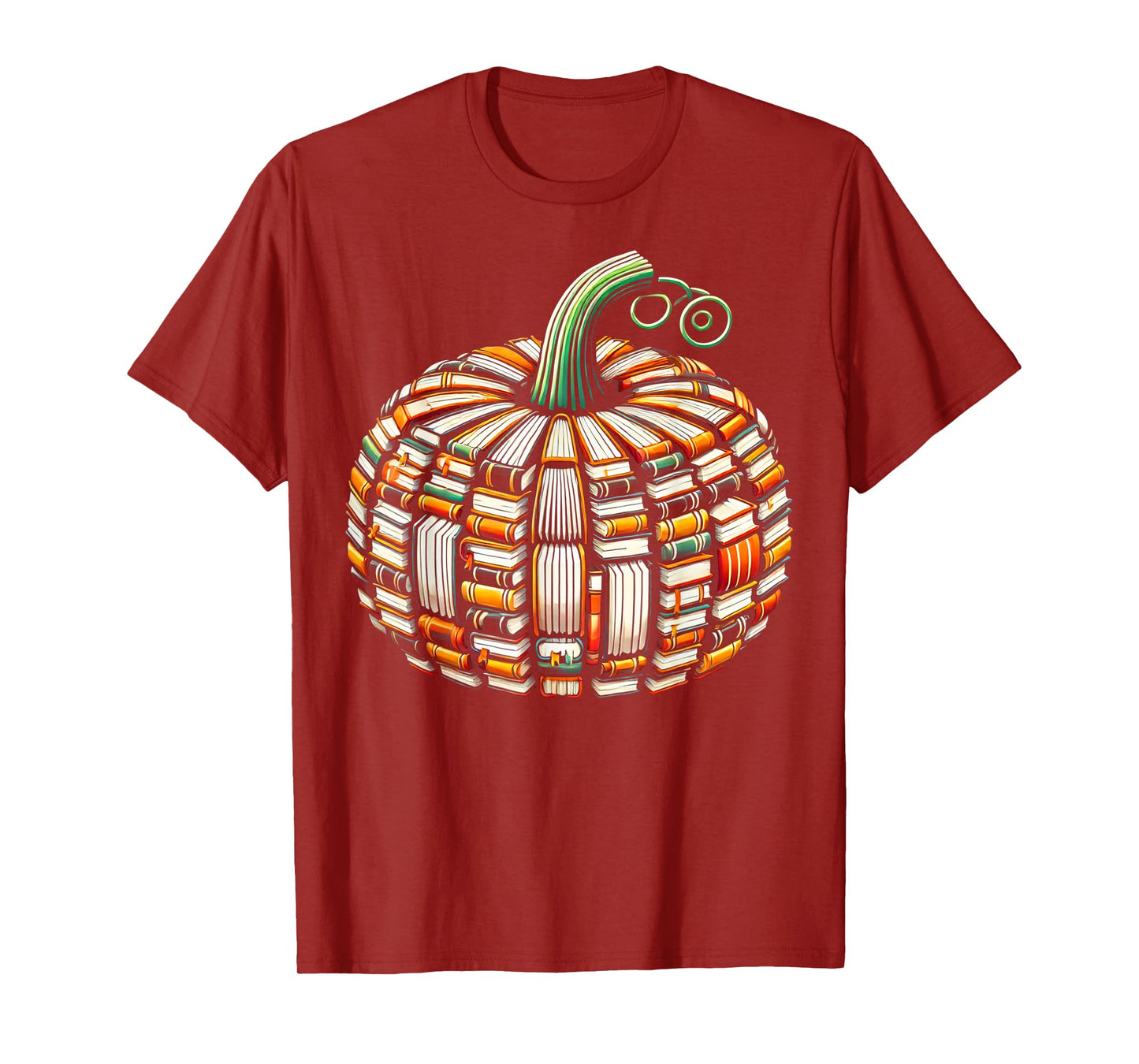 Vintage Book Pumpkin Autumn Fall Librarians Bookworm Teacher T-Shirt