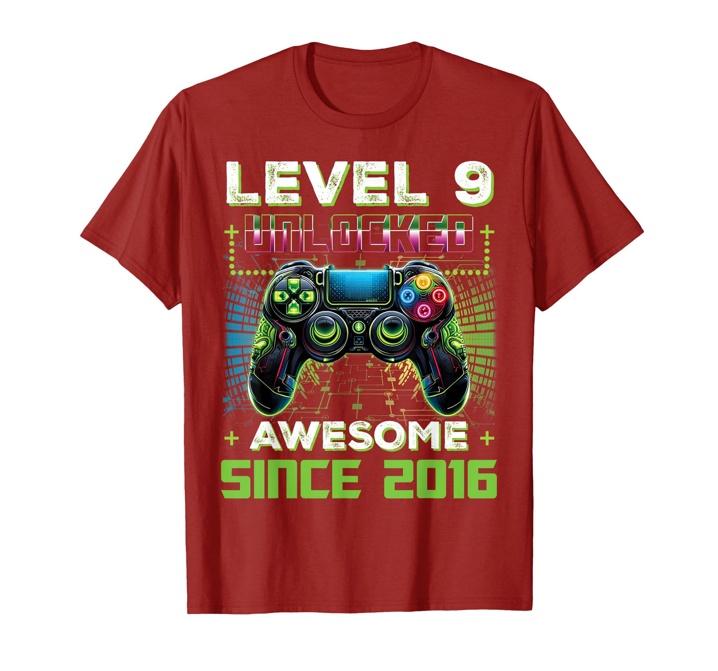 Level 9 Unlocked Video Game 9th Birthday Gamer Boys Son T-Shirt