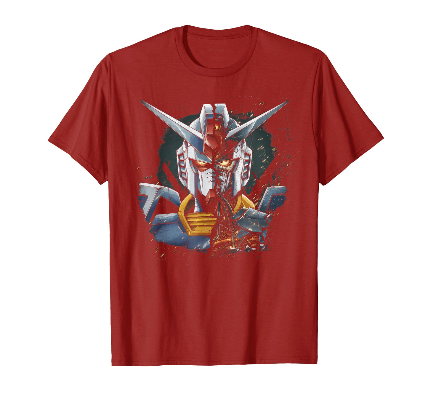 Mecha Tshirt Japanese Mecha Robot Head Anime Art Ukiyo-E T-Shirt