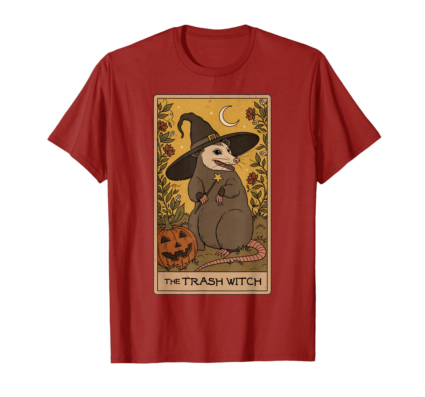 Vintage The Trash Witch Possum Tarot Raccoon Garbage T-Shirt