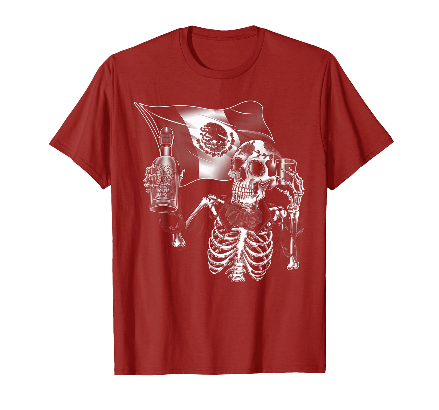 Mexico Vintage Skeleton Tequila Dia De Los Muertos Mexican T-Shirt