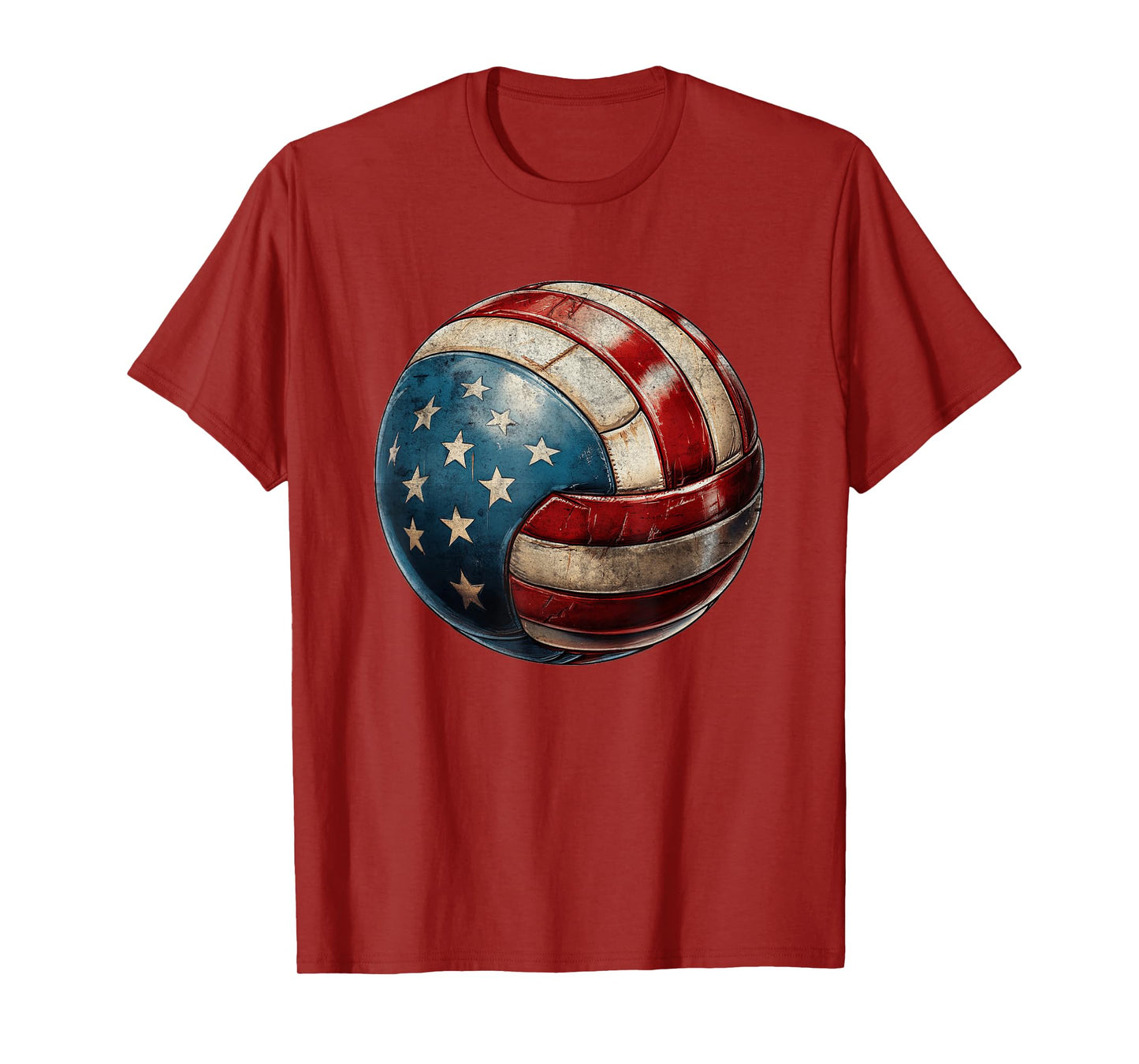 Volleyball USA Flag Support the Team Vintage Distressed T-Shirt