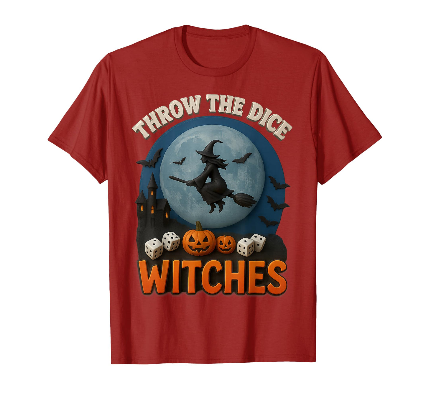 Throw The Dice Witches Bunco Party Funny Halloween Costume T-Shirt