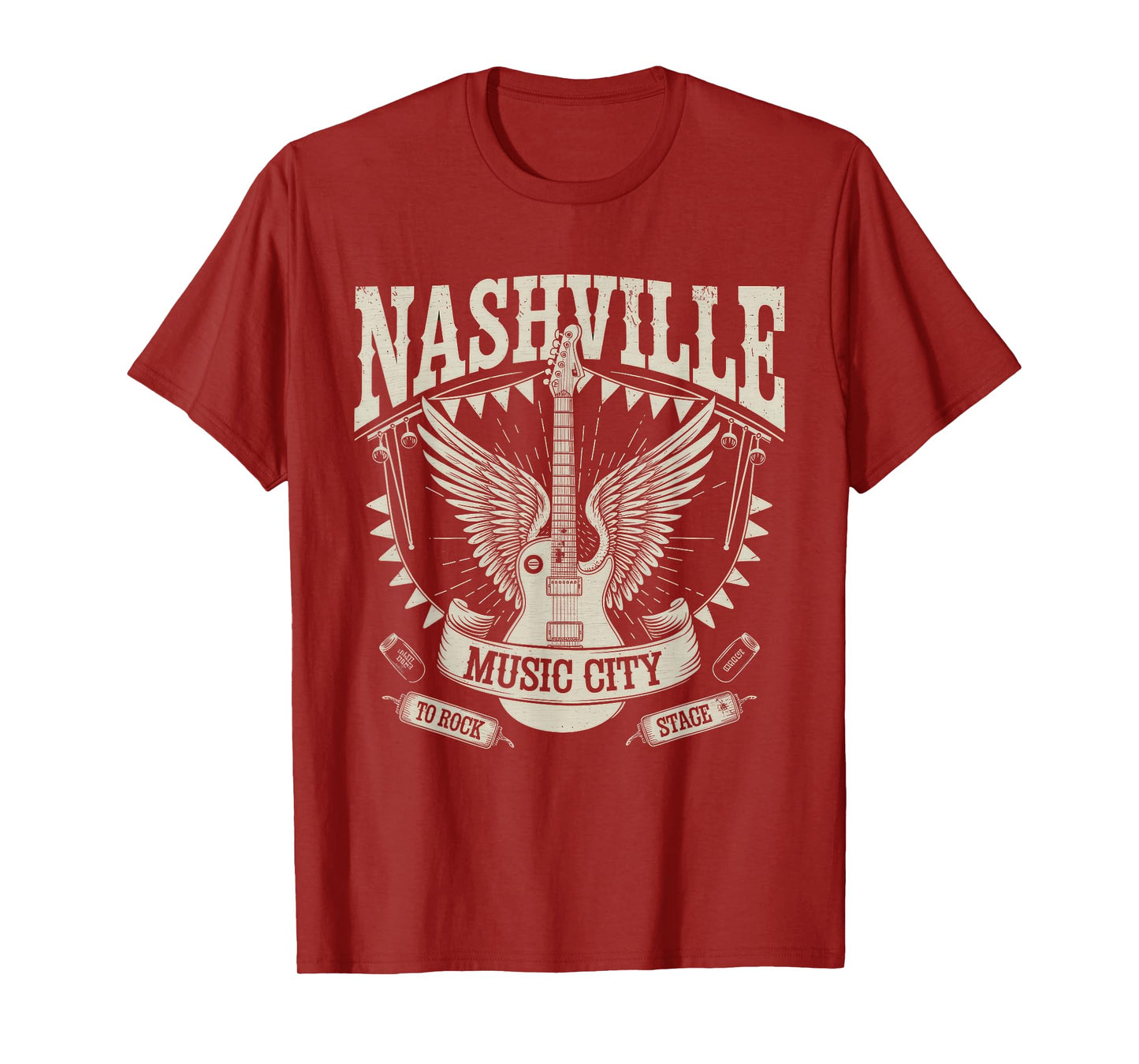 Nashville Music City Tshirt Women Men Tennessee Rock Country T-Shirt