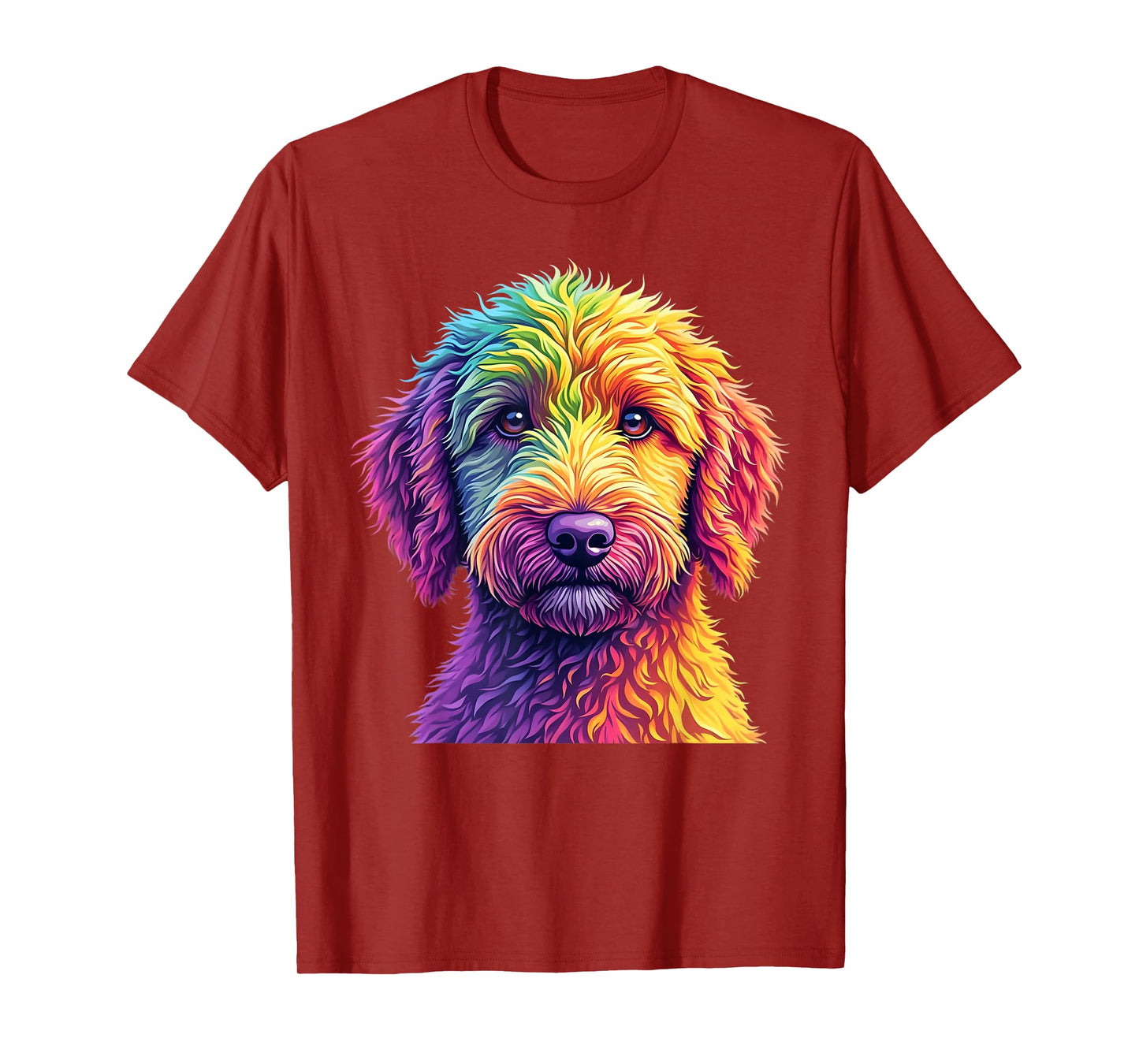 Golden Doodle Dog Colorful Goldendoodle Face dog Lover men T-Shirt