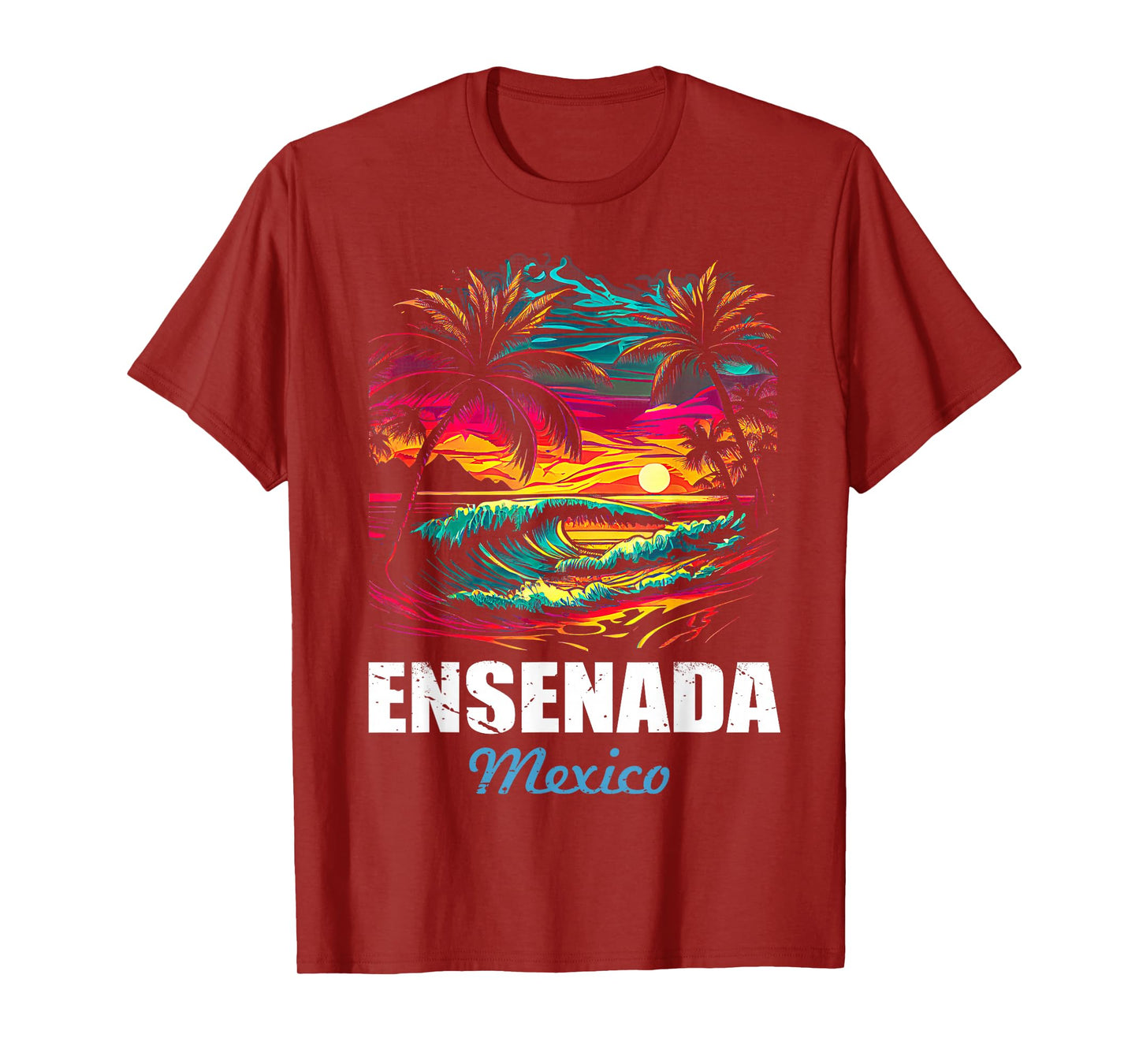Retro Ensenada Mexico Sunset Vintage Vacation Souvenir T-Shirt