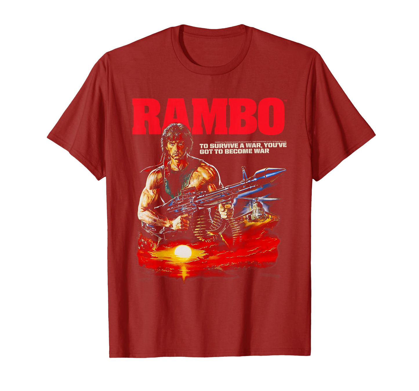 Rambo Missile Launcher Illustration Vintage Action Movie T-Shirt