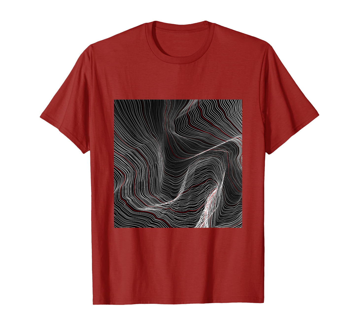 Cool Abstract Black Square With Waves Graphic Cool Designs T-Shirt