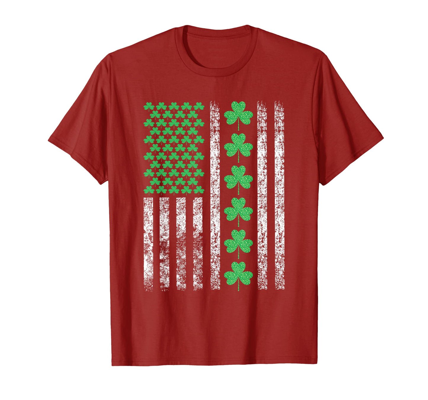 US American Irish Flag Shamrock Vintage St Patricks Day T-Shirt