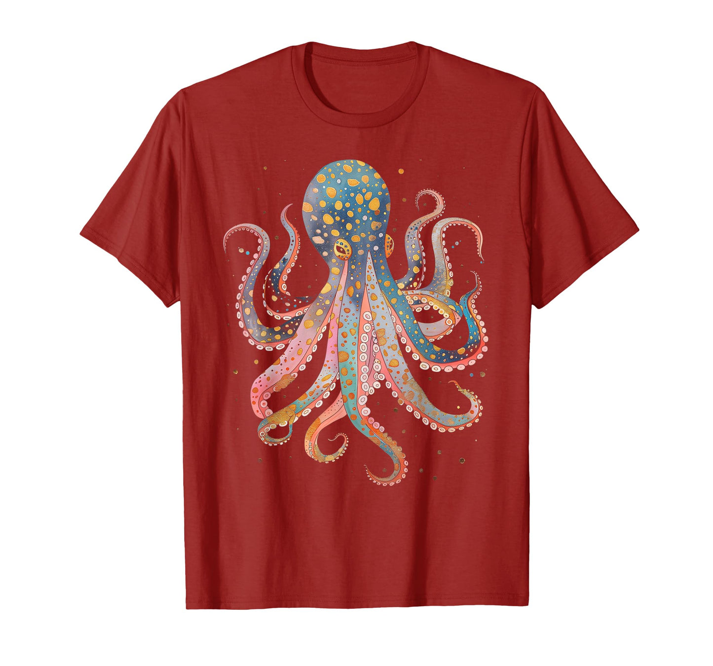 Octopus Floral Vintage Flowers Squid Kraken Scuba Diving T-Shirt