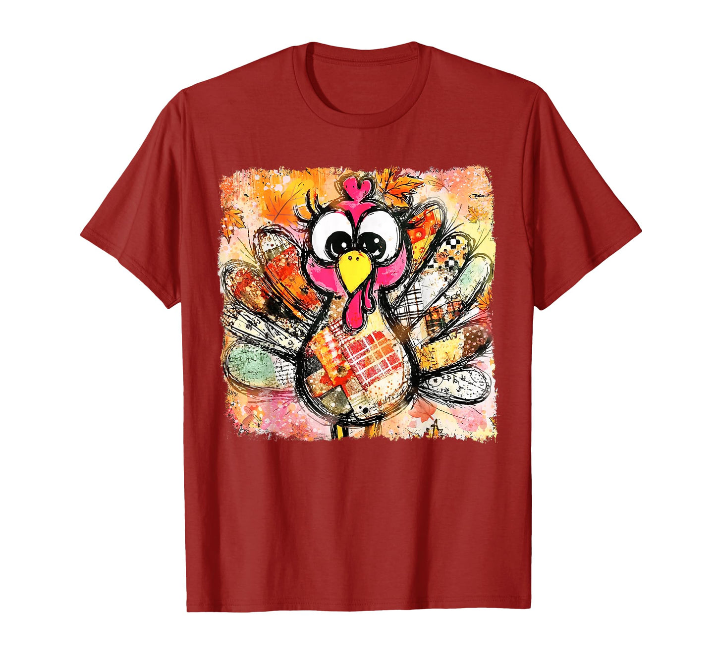 Retro Colorful Turkey Thanksgiving Family Fall Winter Autumn T-Shirt