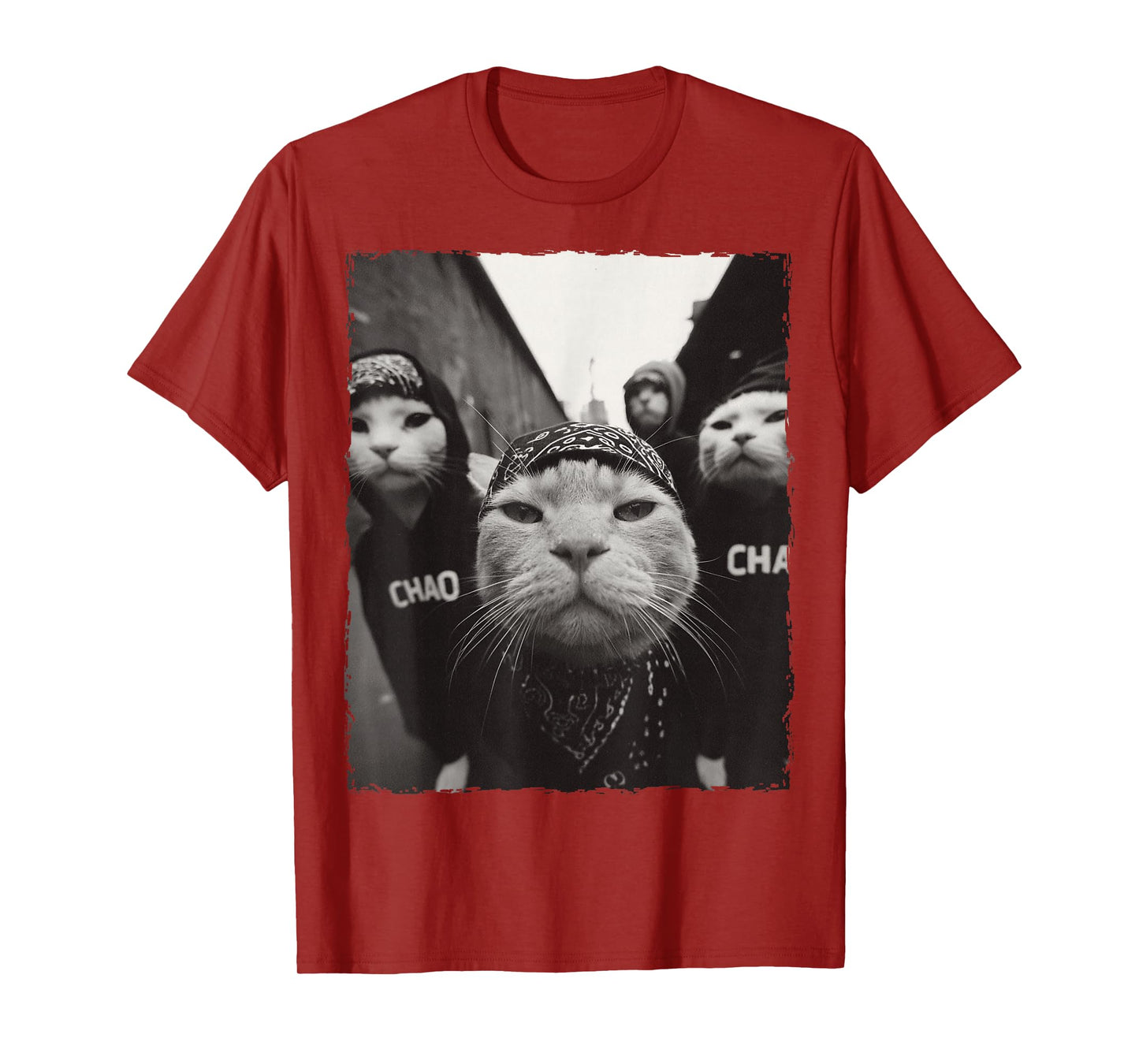 Funny Graphic Cat Gangster Funny T-Shirt
