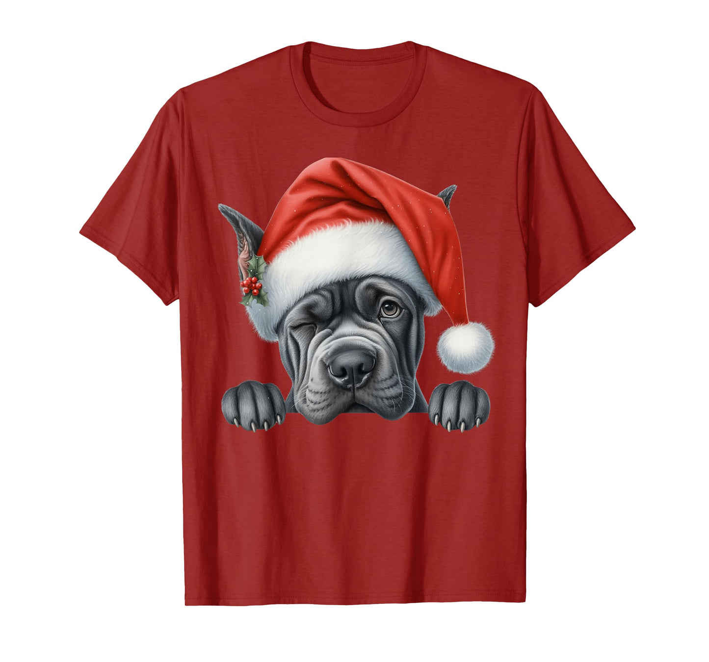 Cane Corso Dog Christmas Santa Hat Dog Mom Dad T-Shirt