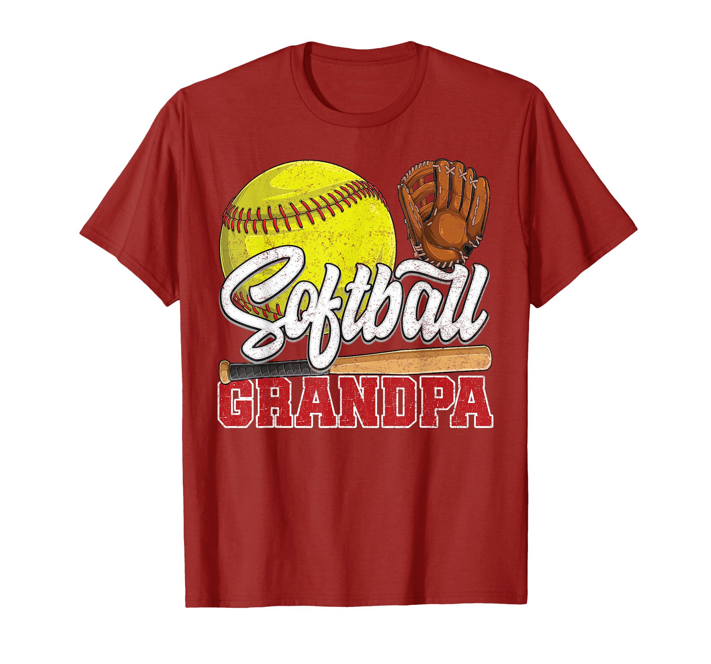 Softball Grandpa Softball Player Game Day Father's Day T-Shirt