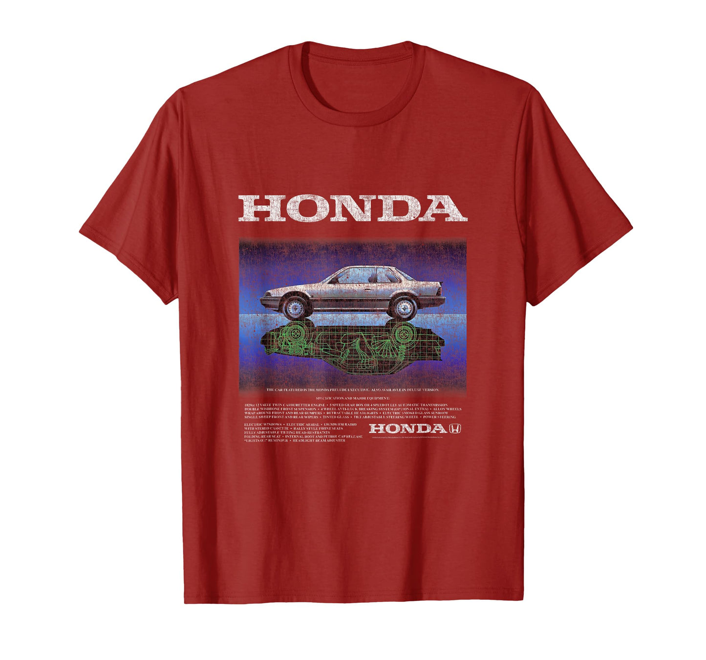 Honda Vintage 80s Prelude Executive Flip Blueprint T-Shirt