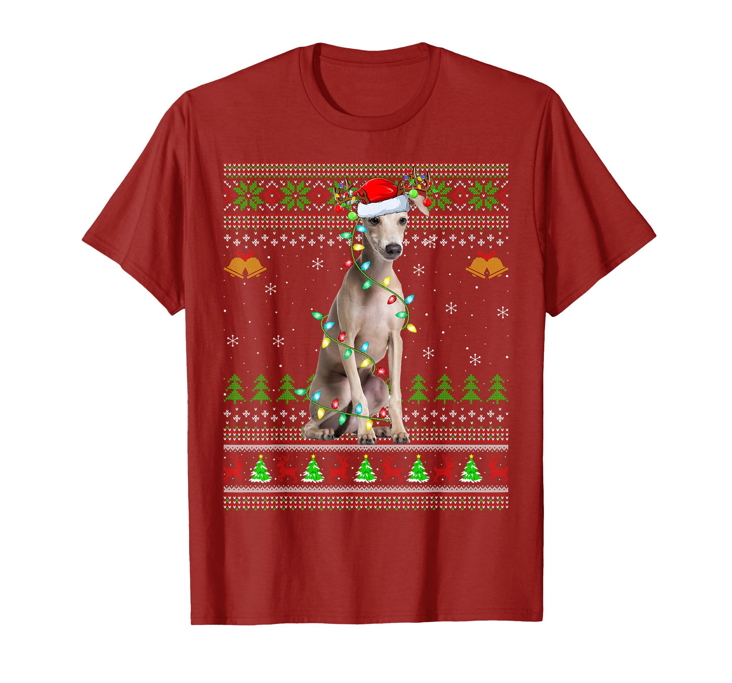 Italian Greyhound Dog Ugly Christmas Sweaters Holiday Xmas T-Shirt