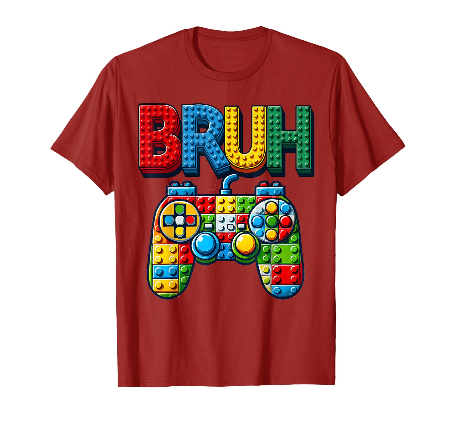 Play Building Blocks Bruh Saying Gamer Boys Brick Builder T-Shirt